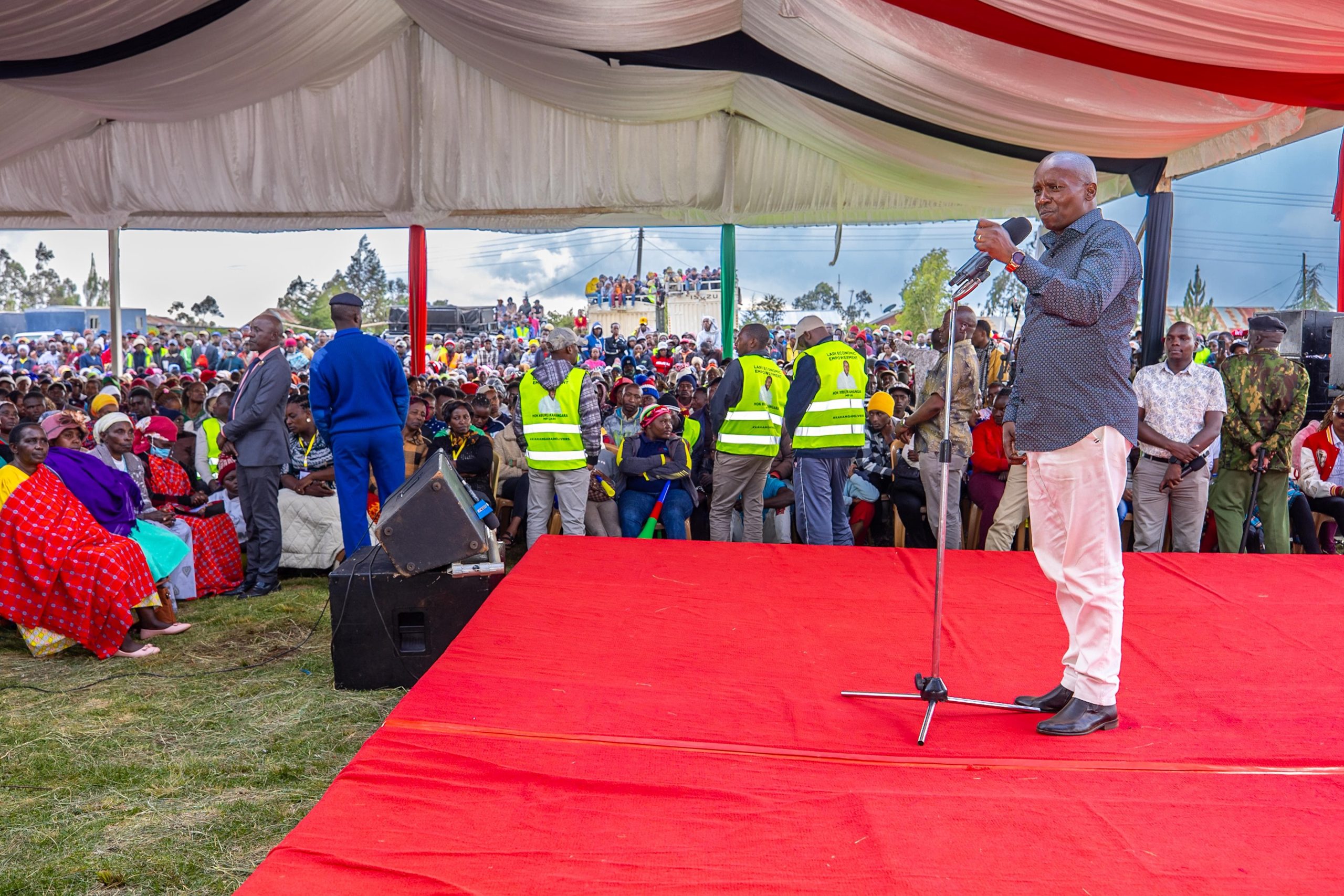 Deputy President Kithure Kindiki Speaking during the Empowerment Forum for Small-Scale Traders in Lari Constituency, Kiambu County