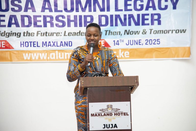 Virginiah Musawa Director, Alumni Relations at MKU addressing alumni in a recently concluded alumni champions reunion held on 2nd August, 2025 at Hotel, Sirikwa in Eldoret.